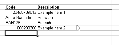 Etichette con codice a barre con dati importati