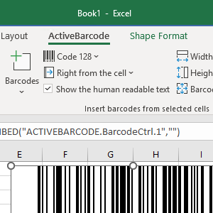 Excel<br>Componente aggiuntivo codice a barre