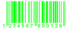 Barcode with green forecolor