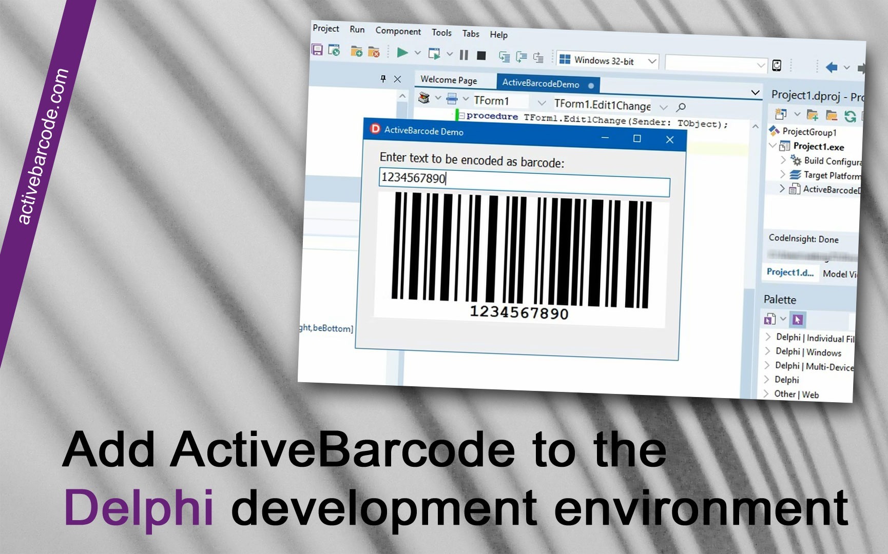 ActiveBarcode: Aggiungete ActiveBarcode all'ambiente di sviluppo Delphi.