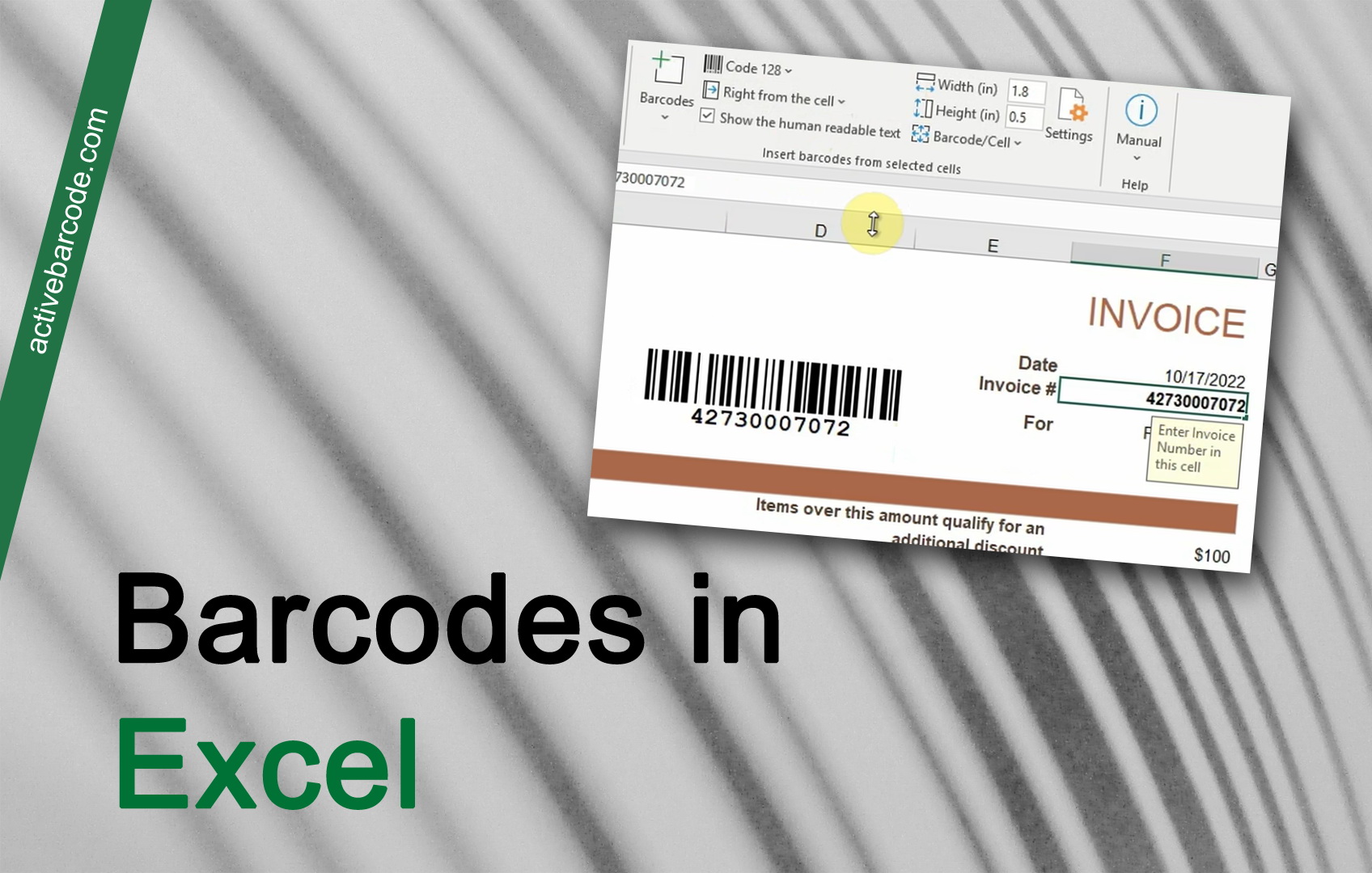 ActiveBarcode: Collegare il contenuto di una cella a un codice a barre.