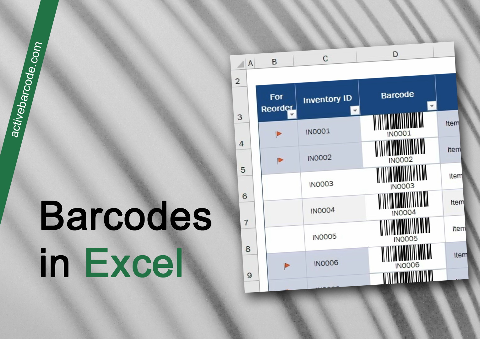 ActiveBarcode: Come inserire codici a barre da celle selezionate