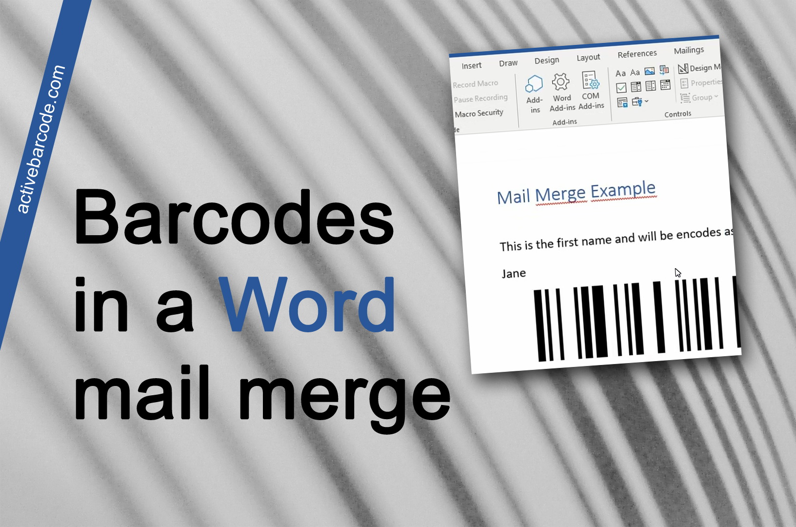 ActiveBarcode: Come aggiungere un codice a barre a un'unione di invii esistenti.